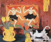 Emil Nolde still life with dancers painting
